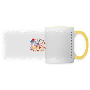 Alles Gute zum 51. Geburtstag Fünfzig erste 1 Jahr alte Geschenke - Panoramatasse - Weiß/Gelb - Vorne