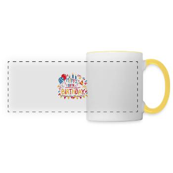 Happy 59th Birthday Fifty Ninth 59 Year Old Gifts - Panoramic Mug - white/yellow - Front