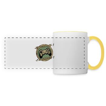 Je peux pas, j'ai GAMING ! - Mug panoramique contrasté et blanc - blanc/jaune - Devant