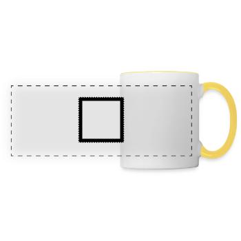 Stamp Square frame for pictures and photos - Panoramic Mug - white/yellow - Front