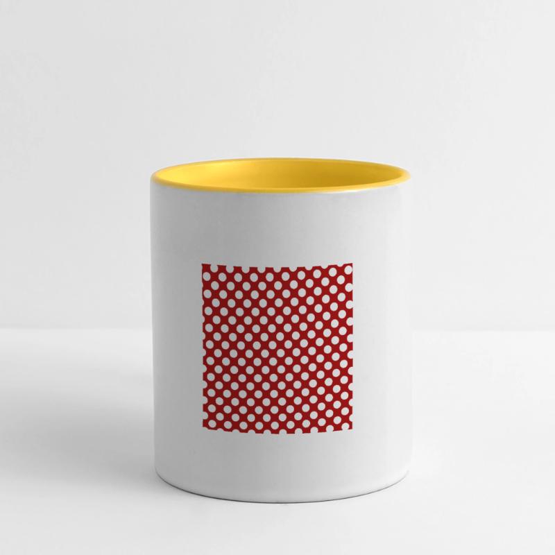 Polka dot red white background dot pattern Panoramic Mug