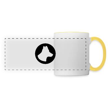 CHIEN CHAT ANIMAL DE COMPAGNIE - Mug panoramique contrasté et blanc - blanc/jaune - Devant
