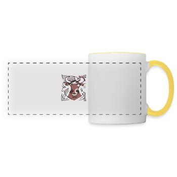 Emma la vache tranquille - Mug panoramique contrasté et blanc - blanc/jaune - Devant
