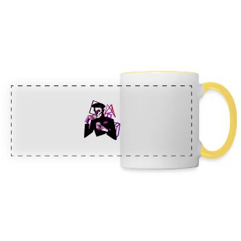 Toro le cyber punk - Mug panoramique contrasté et blanc - blanc/jaune - Devant
