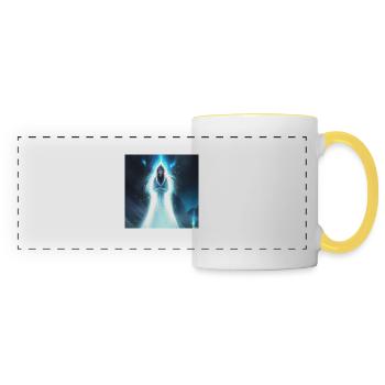 Art numérique Mystic Blue Spirit - Mug panoramique contrasté et blanc - blanc/jaune - Devant