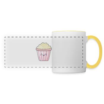 maïs soufflé sucré - Mug panoramique contrasté et blanc - blanc/jaune - Devant