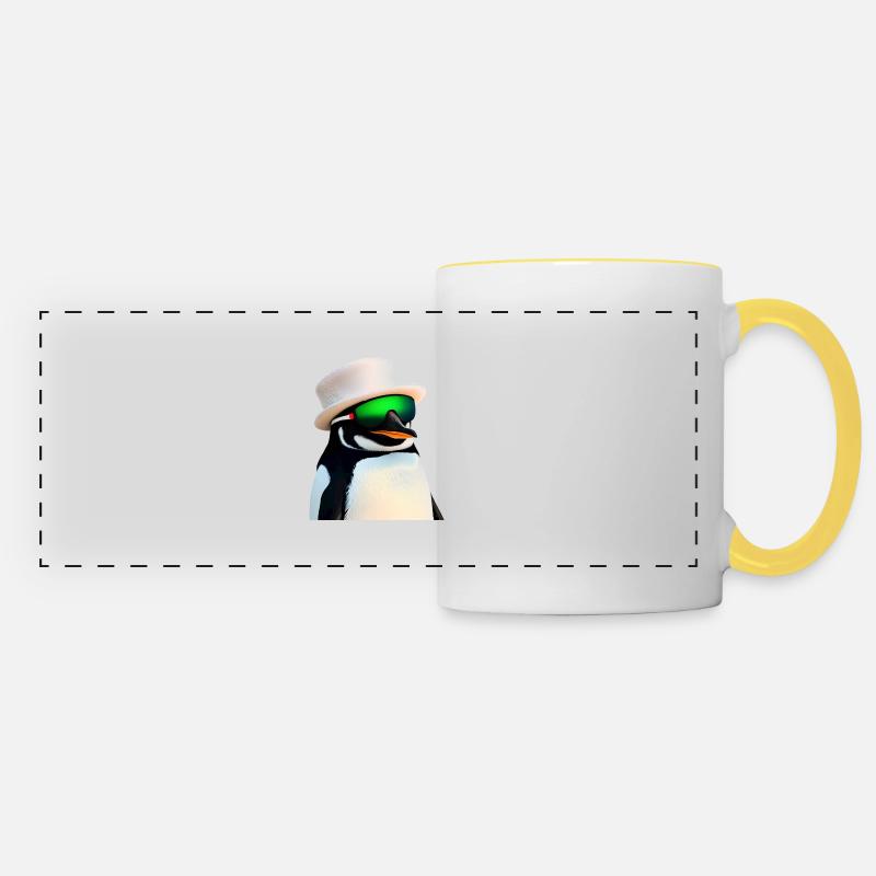 Penguin Cool - Panoramic Mug - white/yellow