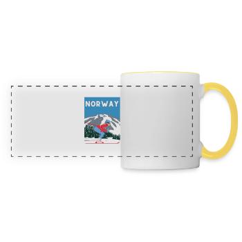 ski Norway - Mug panoramique contrasté et blanc - blanc/jaune - Devant