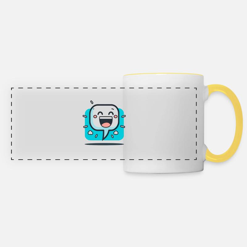 happy MBP - Panoramic Mug - white/yellow