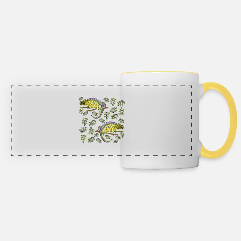 Chameleons - Panoramic Mug - white/yellow