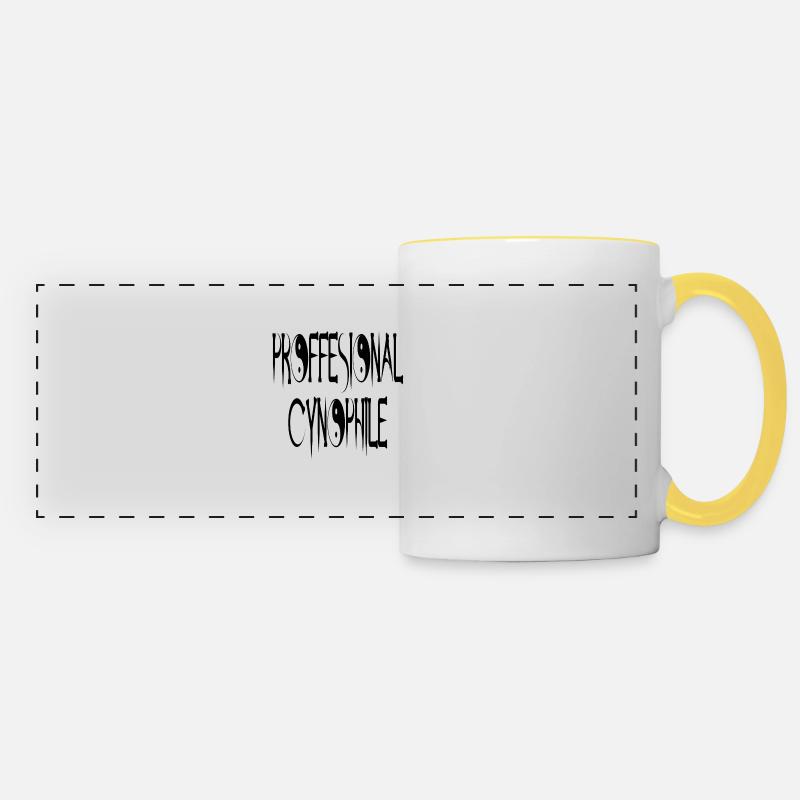 Professional cynophile - Panoramic Mug - white/yellow