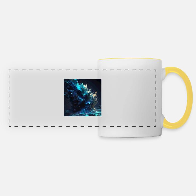 Abstrakte Digitale Kunst n°2 - Panoramatasse - Weiß/Gelb