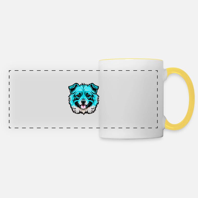 cute dog - Panoramic Mug - white/yellow