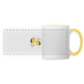 Bee Pair - Panoramic Mug - white/yellow - Front