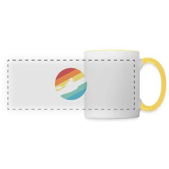 Sports nautiques en kayak - Mug panoramique contrasté et blanc - blanc/jaune - Devant