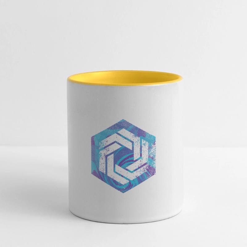 Codage géométrique du programmeur de programmation hexagonale Mug panoramique contrasté et blanc