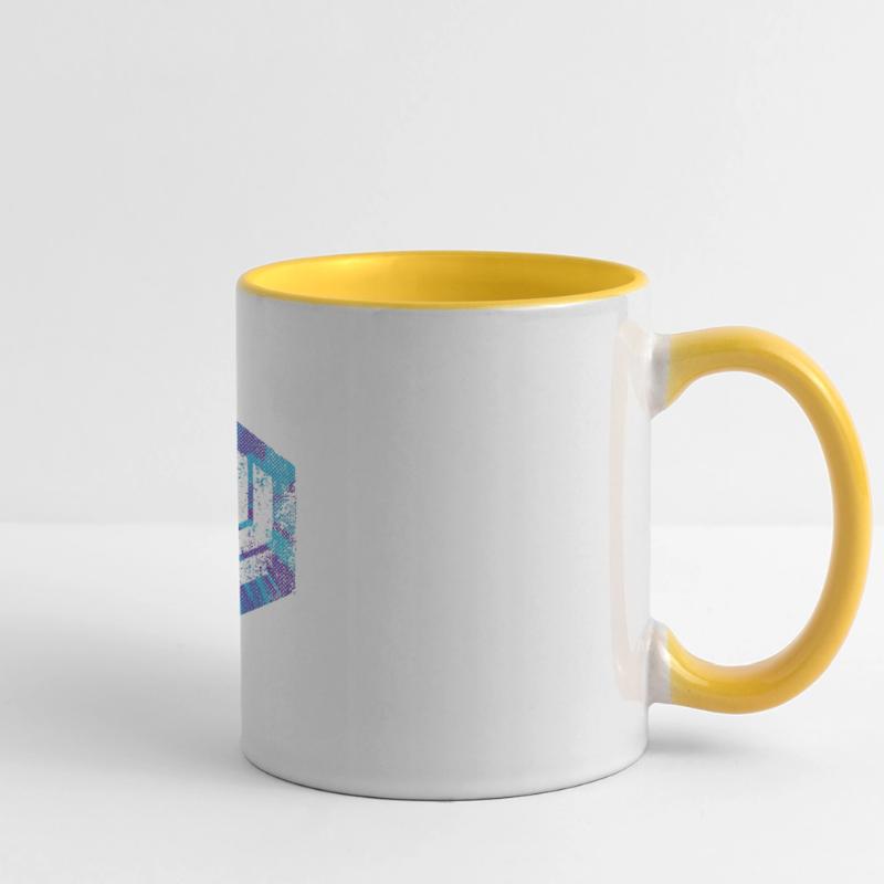 Codage géométrique du programmeur de programmation hexagonale Mug panoramique contrasté et blanc