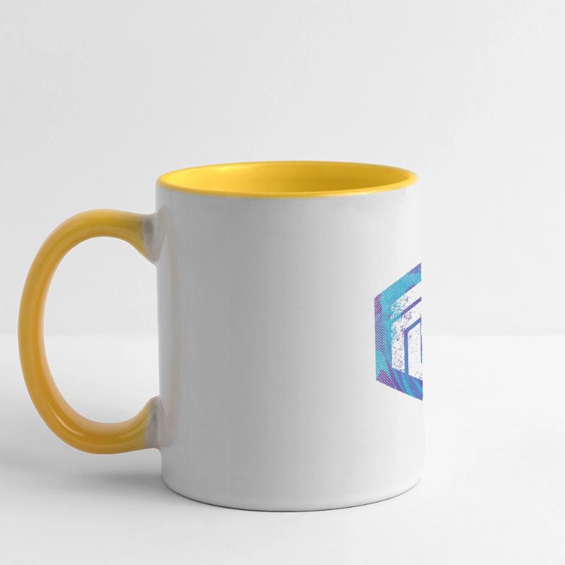 Codage géométrique du programmeur de programmation hexagonale Mug panoramique contrasté et blanc
