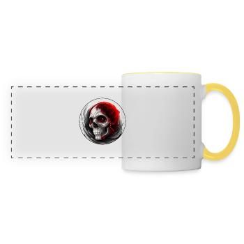 Darkside Design - Schädel Kunst 4 - Panoramatasse - Weiß/Gelb - Vorne