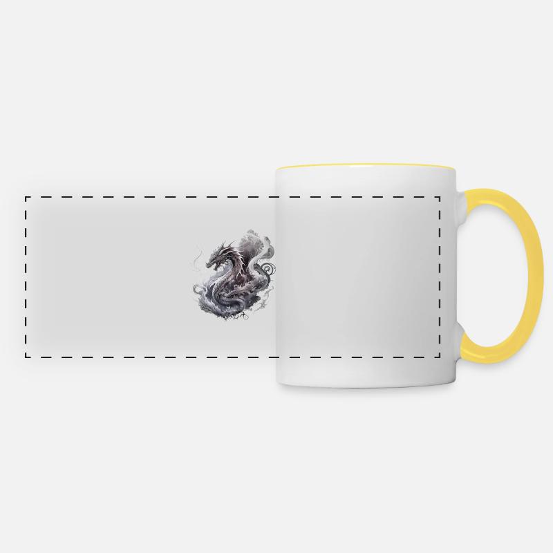 Dragon Cloud of Smoke - Panoramic Mug - white/yellow