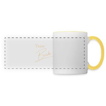"Faite équipe avec la mariée" - Mug panoramique contrasté et blanc - blanc/jaune - Devant