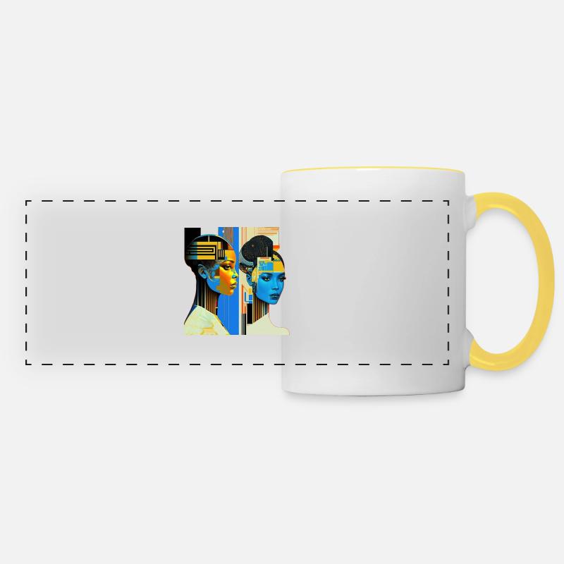 Klimt's Futuristic Vision - Panoramic Mug - white/yellow