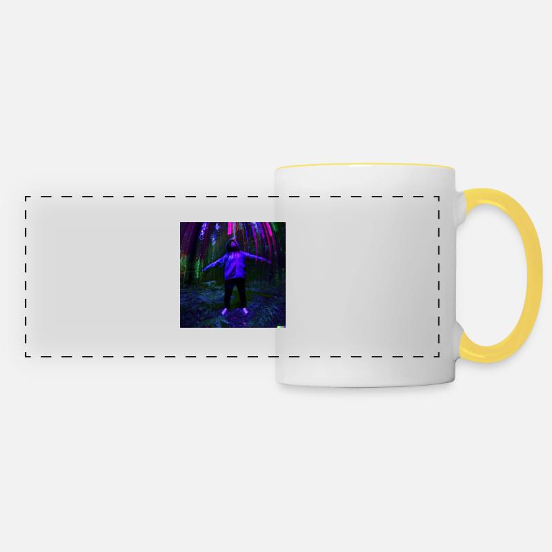 Forêt profonde - Mug panoramique contrasté et blanc - blanc/jaune
