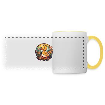Adorable design de canard pour les amoureux des animaux! - Mug panoramique contrasté et blanc - blanc/jaune - Devant