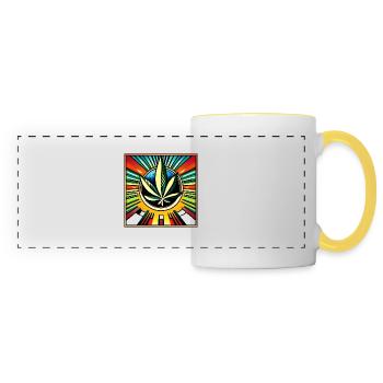 Cannabis comic style - Panoramatasse - Weiß/Gelb - Vorne