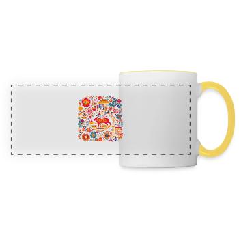 Design espagnol traditionnel - Mug panoramique contrasté et blanc - blanc/jaune - Devant