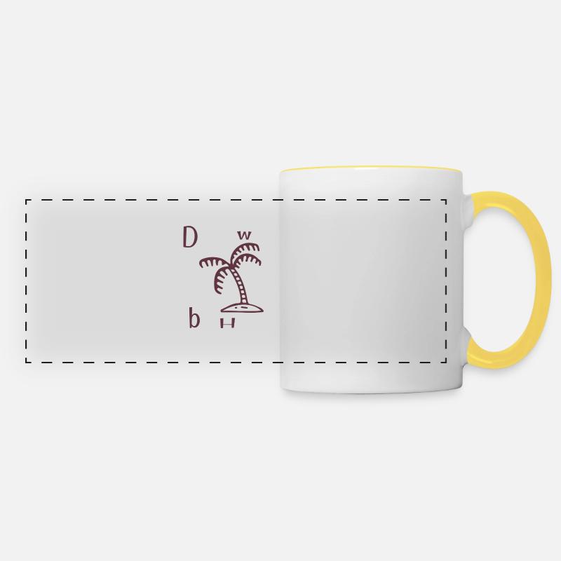 Ne vous inquiétez pas, soyez heureux - Mug panoramique contrasté et blanc - blanc/jaune