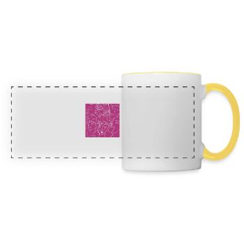 Face line pink - Panoramic Mug - white/yellow - Front