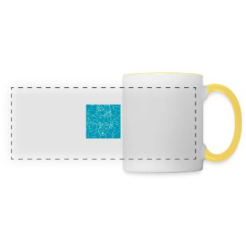 Face line blue - Mug panoramique contrasté et blanc - blanc/jaune - Devant