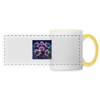 Amazing group of magic yellyfish - Panoramic Mug - white/yellow - Front