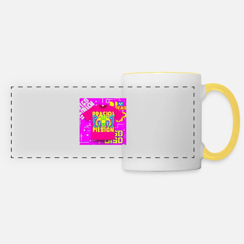 Neon T-Shirt - Panoramic Mug - white/yellow