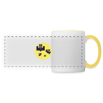 Bats with Moon - Panoramic Mug - white/yellow - Front