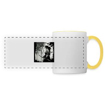Le travail du Ninja - Mug panoramique contrasté et blanc - blanc/jaune - Devant