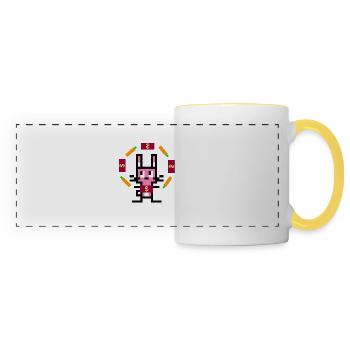 Jongleur de lapin - Mug panoramique contrasté et blanc - blanc/jaune - Devant