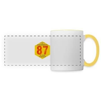 Vignette automobile 1987 pour automobile française - Mug panoramique contrasté et blanc - blanc/jaune - Devant