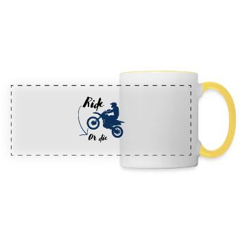 Marchandise Ride or Die - Mug panoramique contrasté et blanc - blanc/jaune - Devant