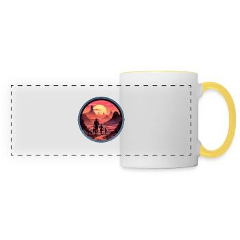 Voyage magique - Mug panoramique contrasté et blanc - blanc/jaune - Devant