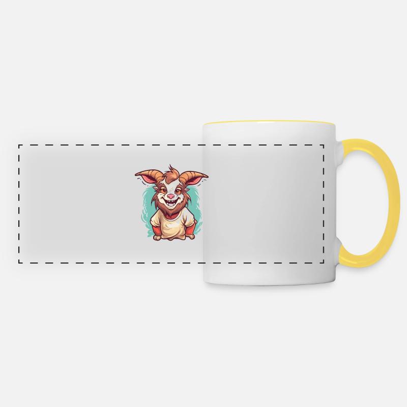 Cutest goat in the south - Panoramic Mug - white/yellow