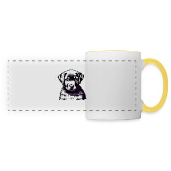 Labrador Retriever puppy Labrador owner - Panoramic Mug - white/yellow - Front