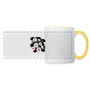 Bouquet de fleurs Cosmea Plantes Plante - Mug panoramique contrasté et blanc - blanc/jaune - Devant