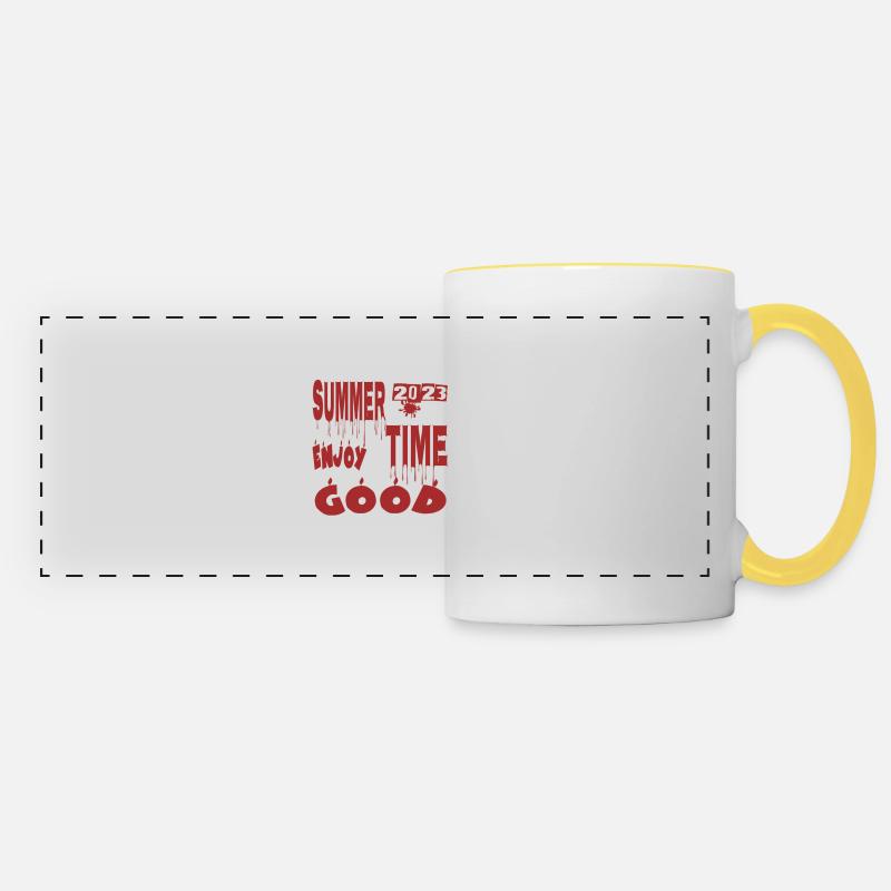 summer 2023 - Mug panoramique contrasté et blanc - blanc/jaune