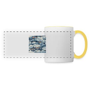 Wavy - Mug panoramique contrasté et blanc - blanc/jaune - Devant