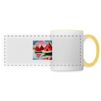 Melon Watermelon Mountain Watermelon Mountains - Panoramic Mug - white/yellow - Front