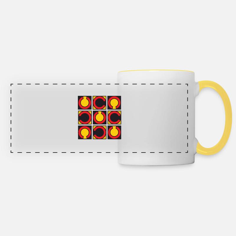 pattern moda 310523 3 zw - Panoramic Mug - white/yellow