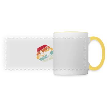 Traber Vintage Geschenk Rennen - Panoramatasse - Weiß/Gelb - Vorne