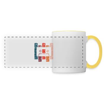 Vintage-Geschenkkassette - Panoramatasse - Weiß/Gelb - Vorne